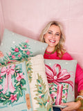 Pink Christmas Present Pillow