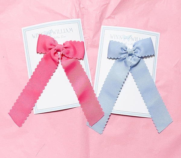 Scalloped Long Tail Bow (2 Sizes & Colors)