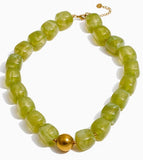 Martha Pistachio Beaded Necklace