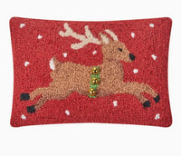 Reindeer with Bells Pillow