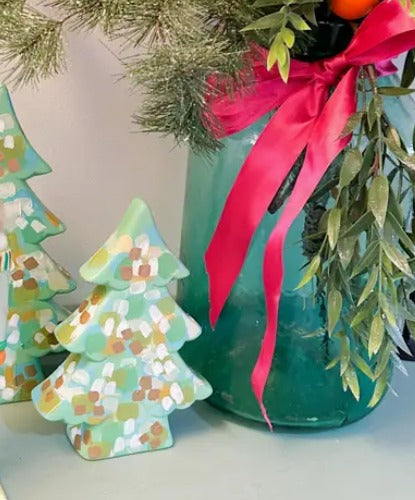 Small Mint Neutral Ceramic Shelf Tree