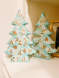 Large Mint Neutral Ceramic Christmas Shelf Tree