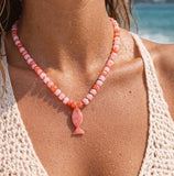Cherry Splash "Fish" Necklace