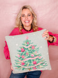 Pink Christmas Tree Pillow