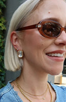 Eva Statement Studs - Tan