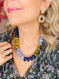 Harbor Blue & Chartreuse Mix Necklace