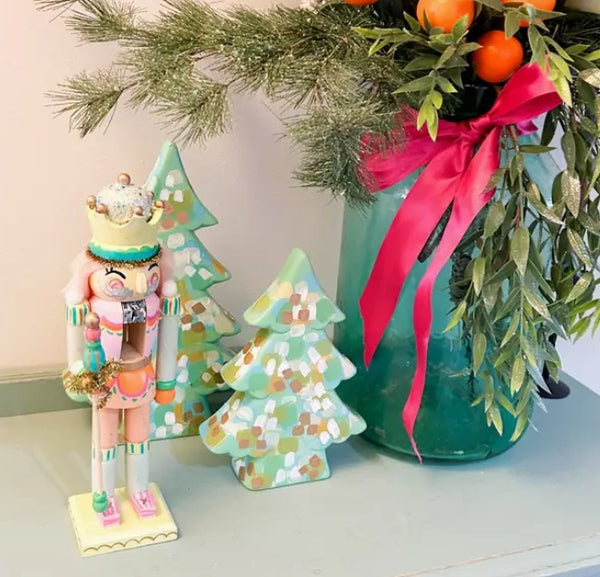 Large Mint Neutral Ceramic Christmas Shelf Tree