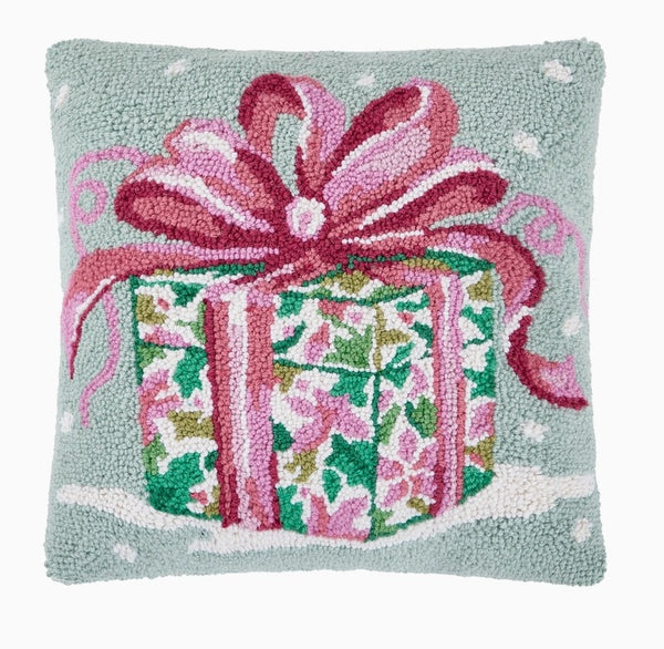Pink Christmas Present Pillow