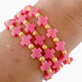 Pink Cross Bracelet