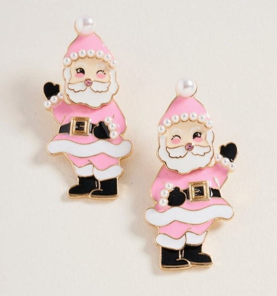 Pink Winking Santa