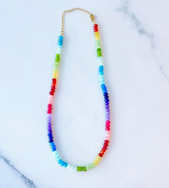 Rainbow Beaded Candy Necklace