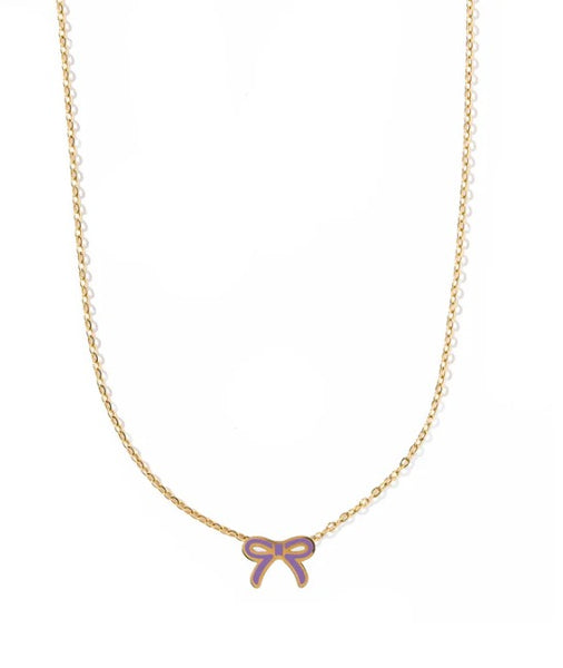Sadie Purple Bow Necklace