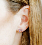 Sadie Purple Bow Studs