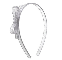 Silver Glitter Bow Headband