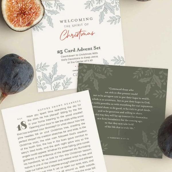 The Spirit of Christmas 25 Day Advent Card Set with Stand