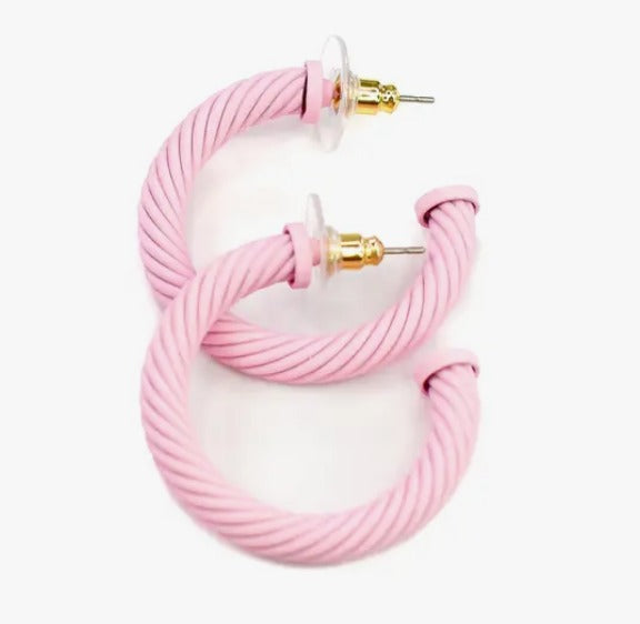Matte Light Pink Cable Hoops