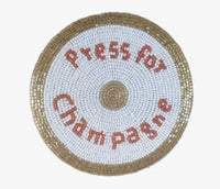 Press For Champagne Coasters (Set of 2)