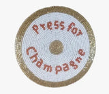 Press For Champagne Coasters (Set of 2)