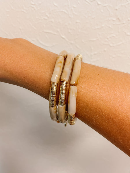 Caramel Swirl Acrylic Bracelet